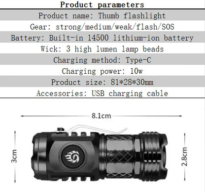 Drie-ogige Monster Mini Flash Super Power Zaklamp