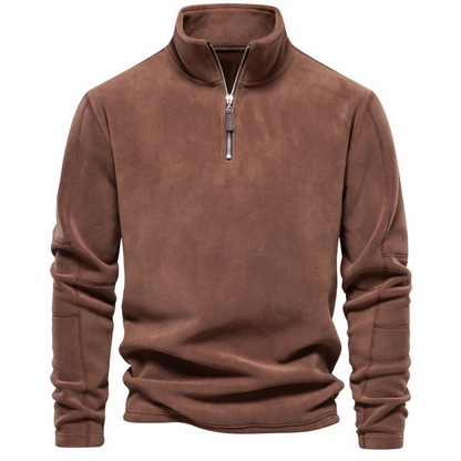 Joshua | Fleece trui met kwart rits