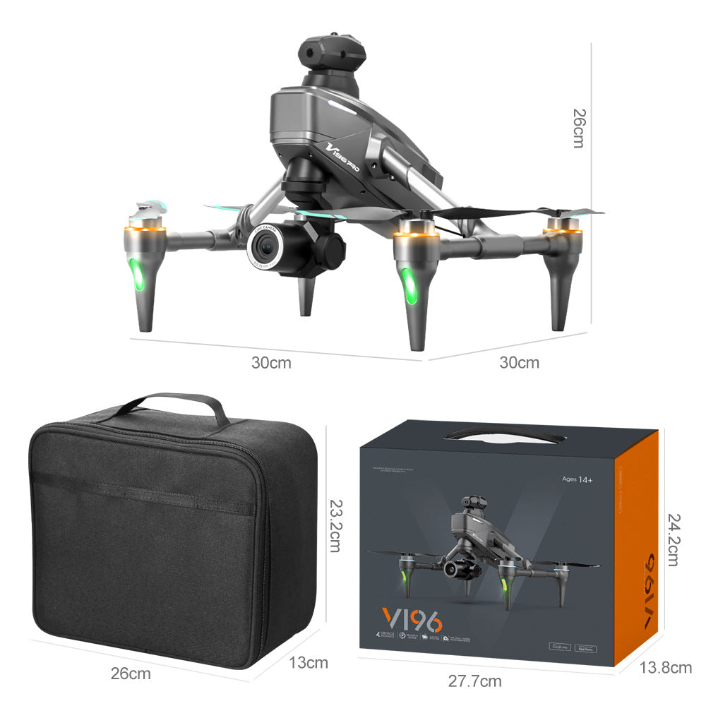 Drone met 8K camera voor volwassenen, v196 rc quadcopter met auto return, follow me, borstelloze motor, cirkelvlucht, waypoint, altitude hold, headless mode, 28 minuten lange vliegtijd!!!