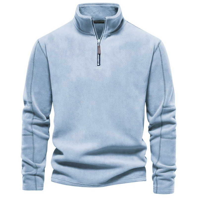 Joshua | Fleece trui met kwart rits