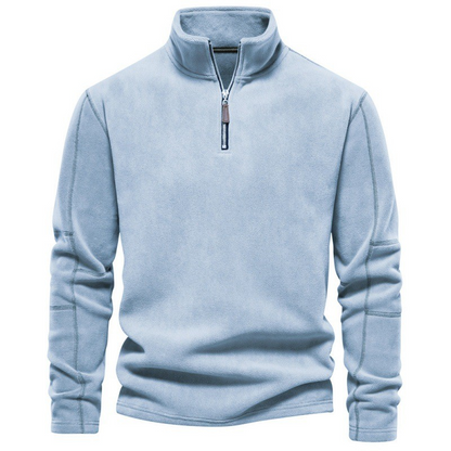 Joshua | Fleece trui met kwart rits