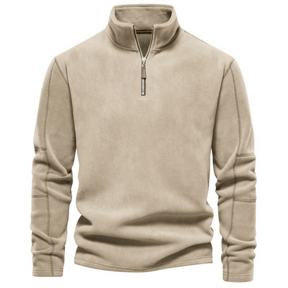 Joshua | Fleece trui met kwart rits