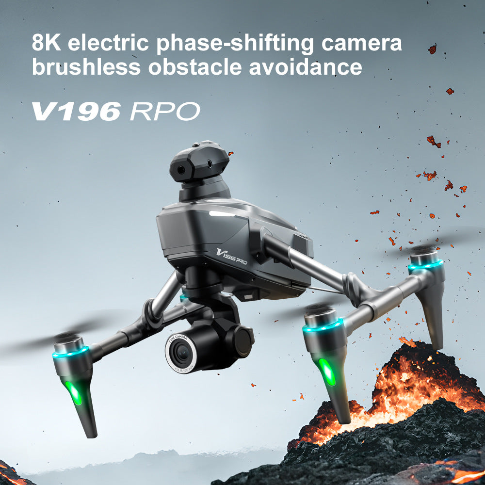 Drone met 8K camera voor volwassenen, v196 rc quadcopter met auto return, follow me, borstelloze motor, cirkelvlucht, waypoint, altitude hold, headless mode, 28 minuten lange vliegtijd!!!