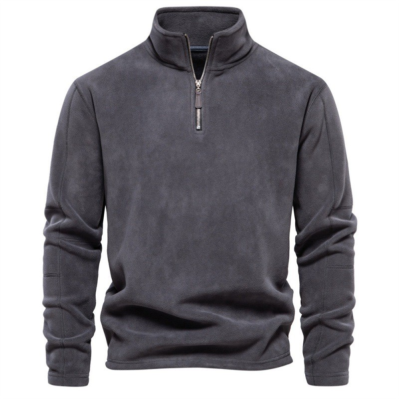 Joshua | Fleece trui met kwart rits