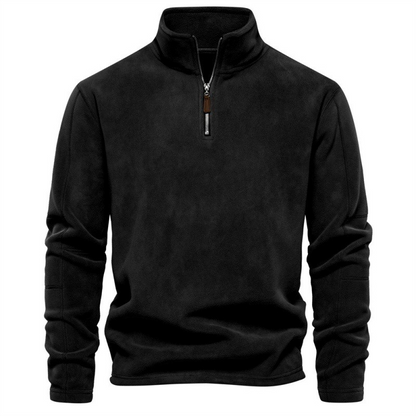 Joshua | Fleece trui met kwart rits